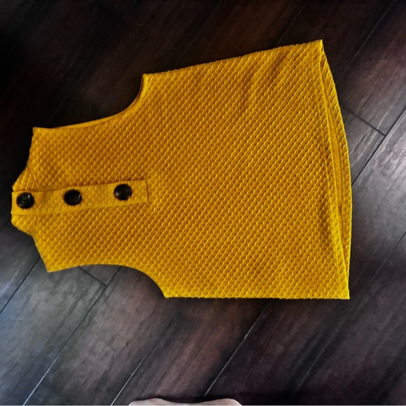 Anthropologie Eri + Ali Overture textured mock neck mustard yellow tank top, S - Picture 3 of 5